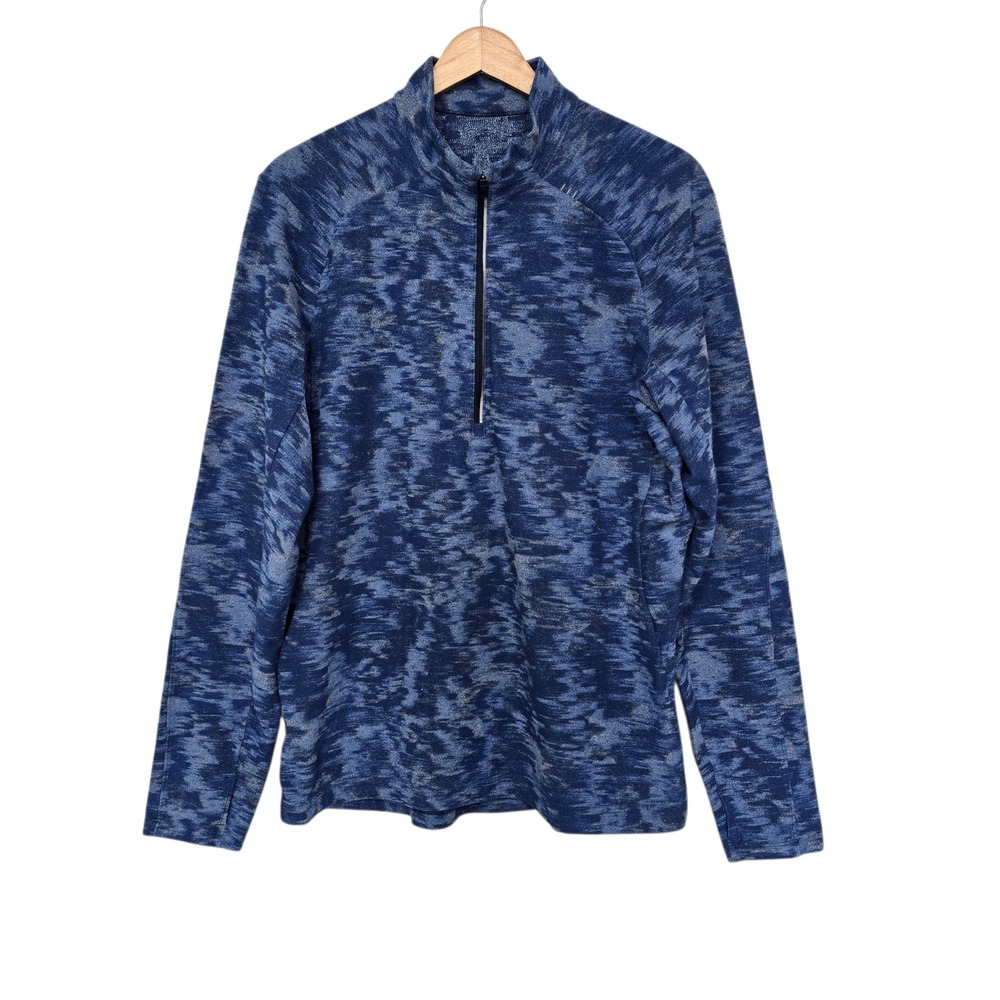 Lululemon Surge Warm 1/2 Zip 2.0 Blue Space Dye Pullover Mens Size Large M3DBWS